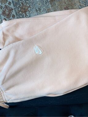 Nike  Light Peach Jogger Sweatpants with White Swoosh